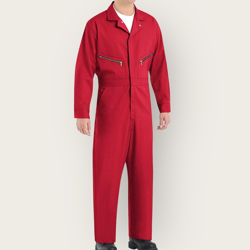 Red Kap Men's Zip-Front 100% Cotton Coverall Twill Workwear